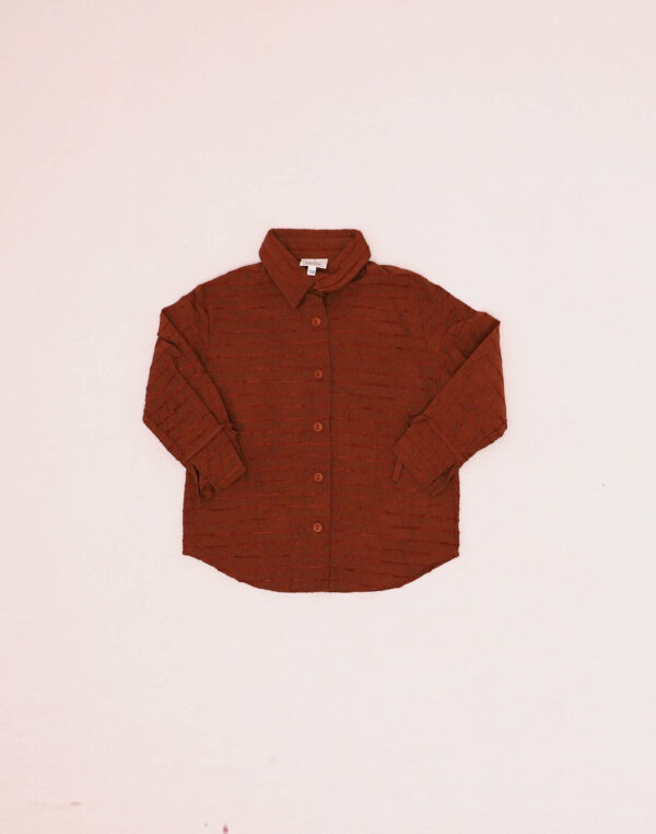Textured chocolate-colored shirt