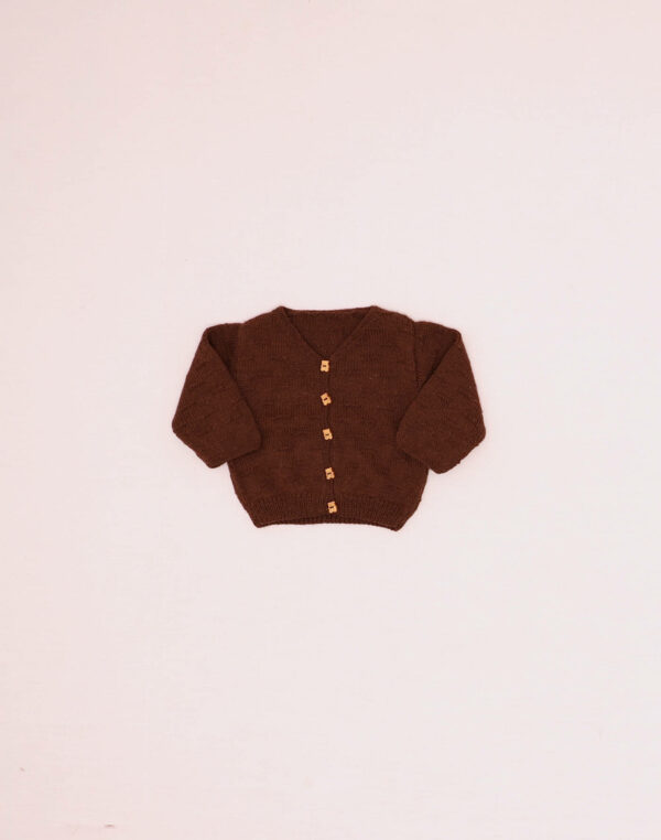 Handmade textured brown cardigan