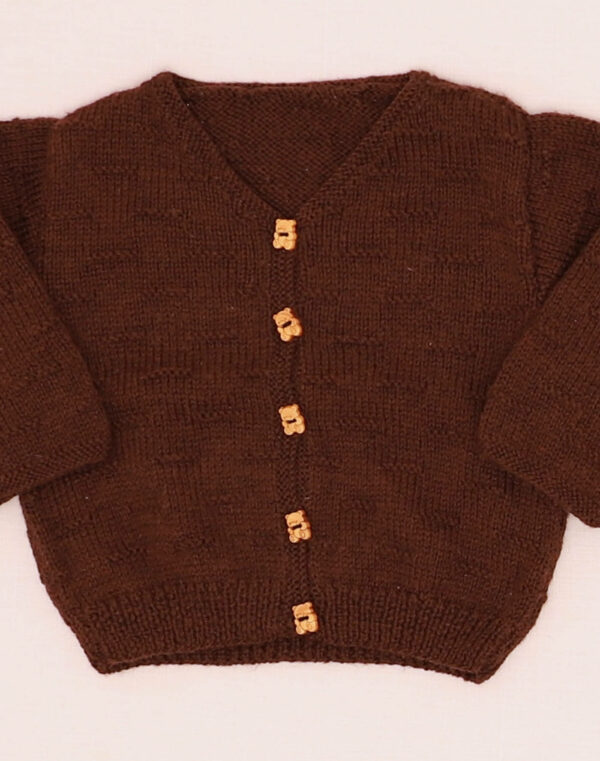 Handmade textured brown cardigan