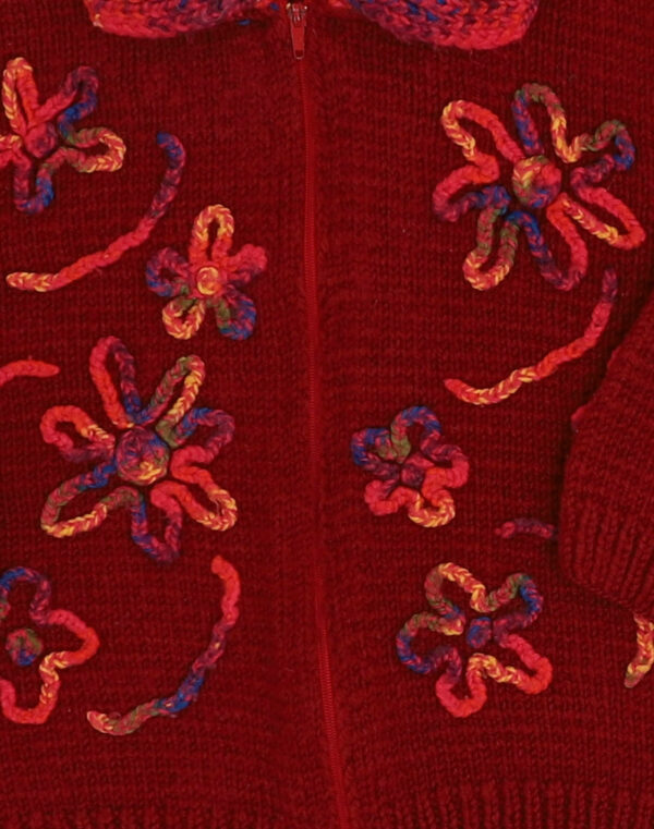 Handmade Multicolored Floral Cardigan for 6-Year-Olds