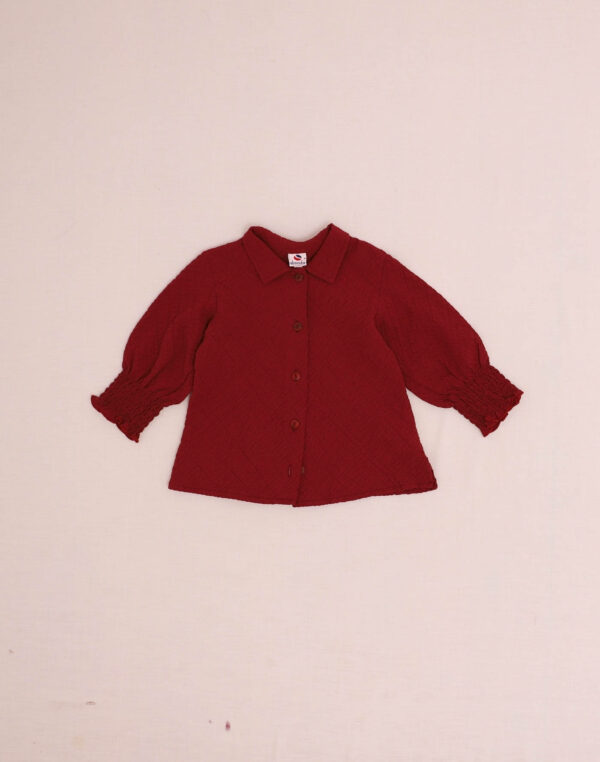 Textured plum-colored shirt