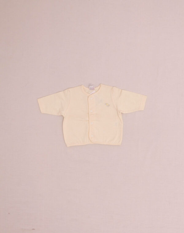 Striped Jersey Cardigan with Little Bird Design