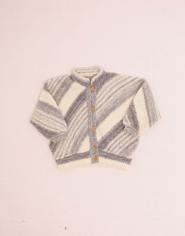 Handmade heather gray cardigan, size 6