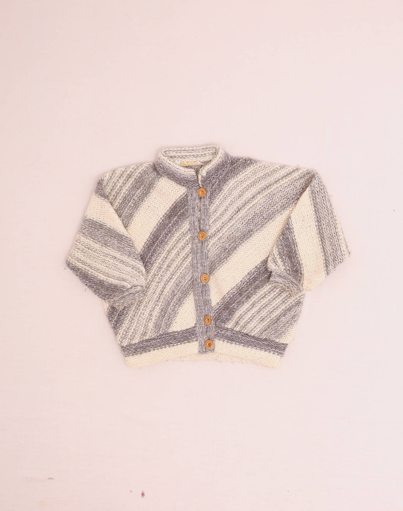Handmade heather gray cardigan, size 6