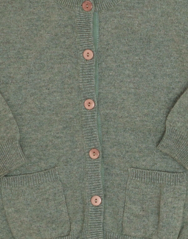 Green Marled Lambswool Cardigan, Age 6