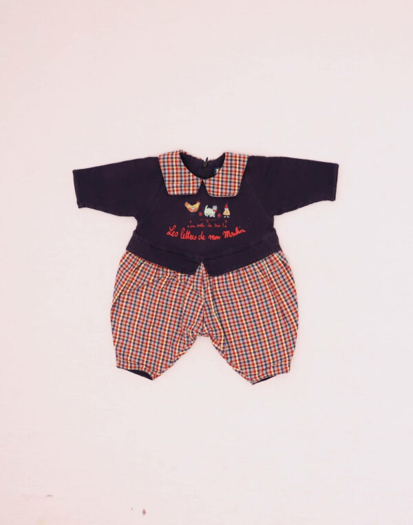 Lined plaid jumpsuit