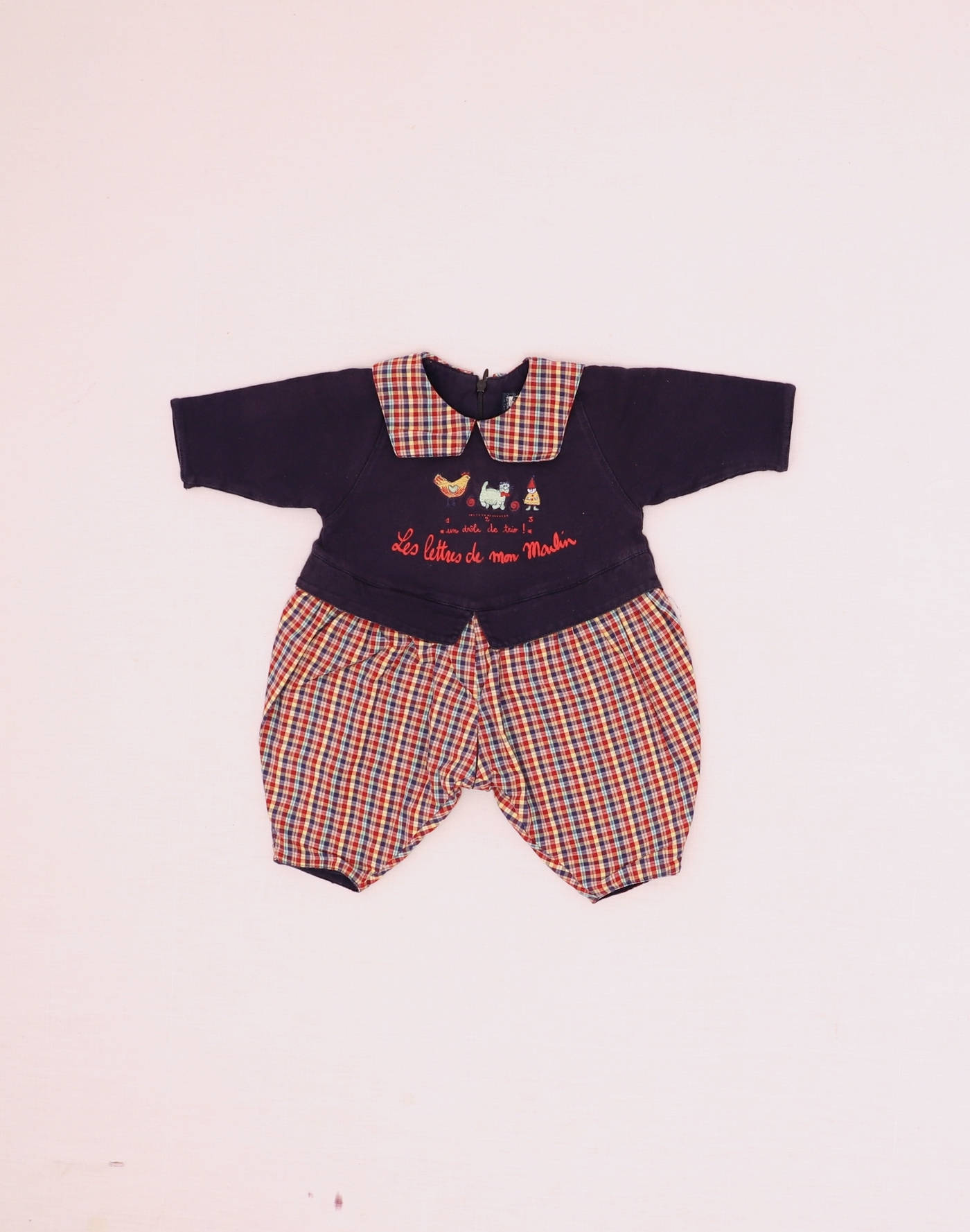 Lined plaid jumpsuit