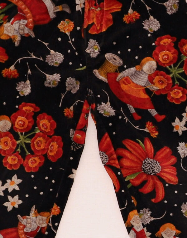 Velvet Pants with Dolls & Flowers