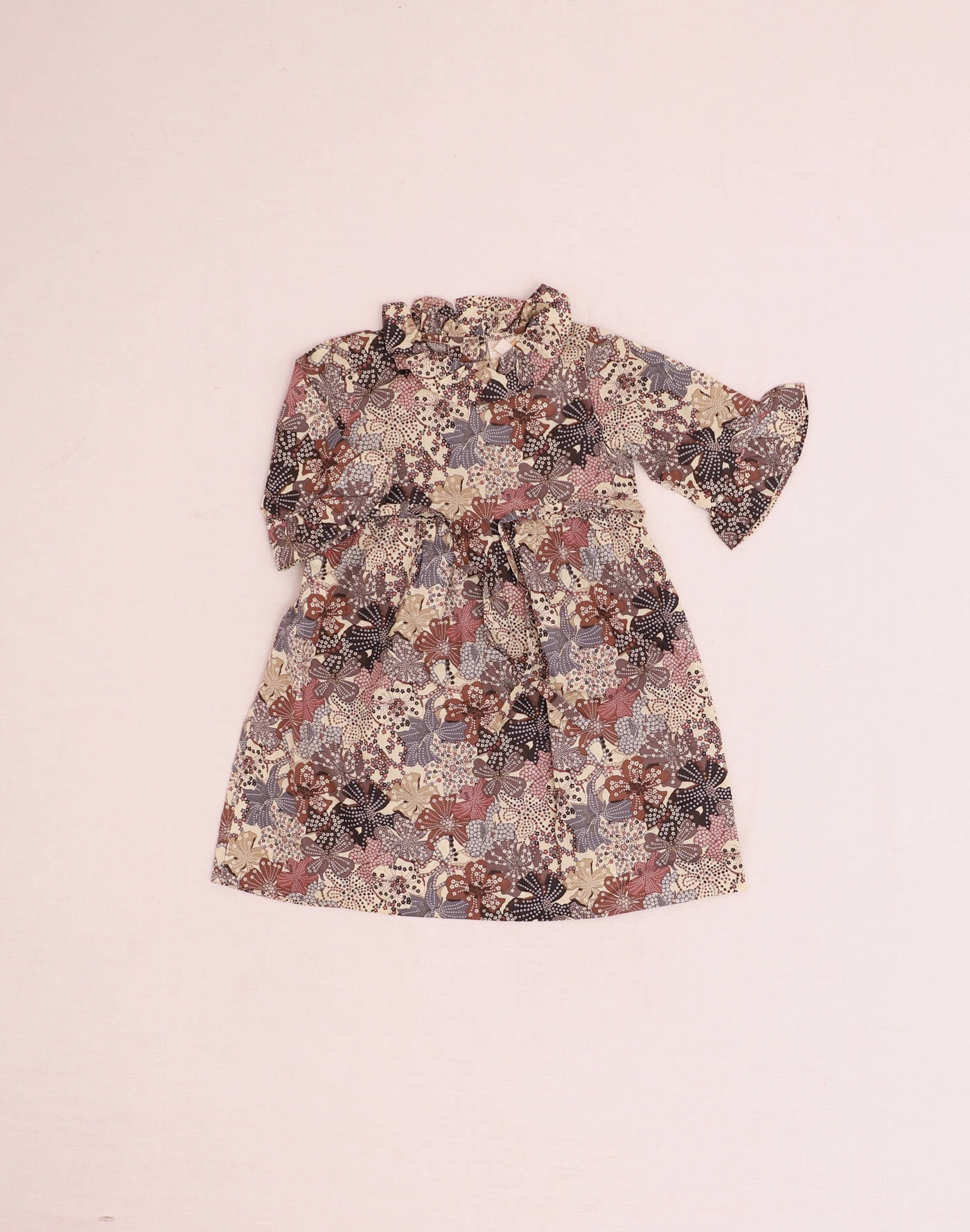 Robe grand col Liberty grandes fleurs