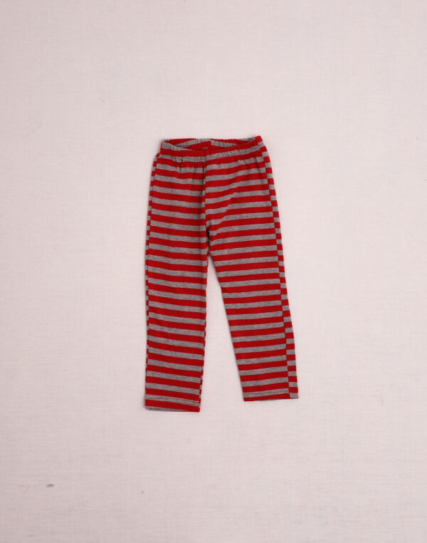 Red striped leggings