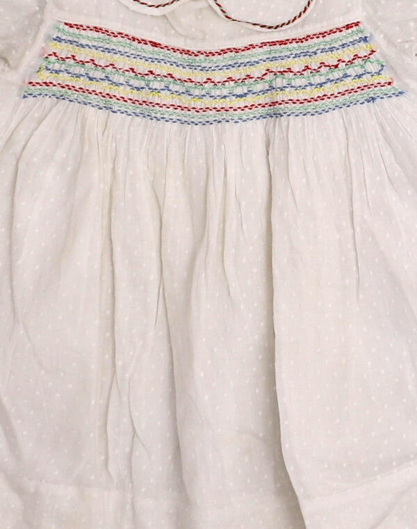Multicolored smocked plumetis dress