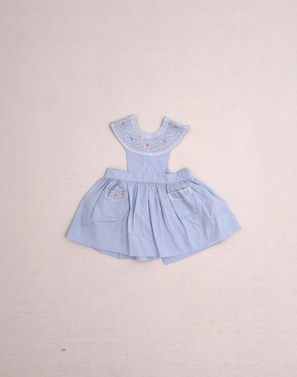 1950s Apron Dress with Flowers & Zigzags