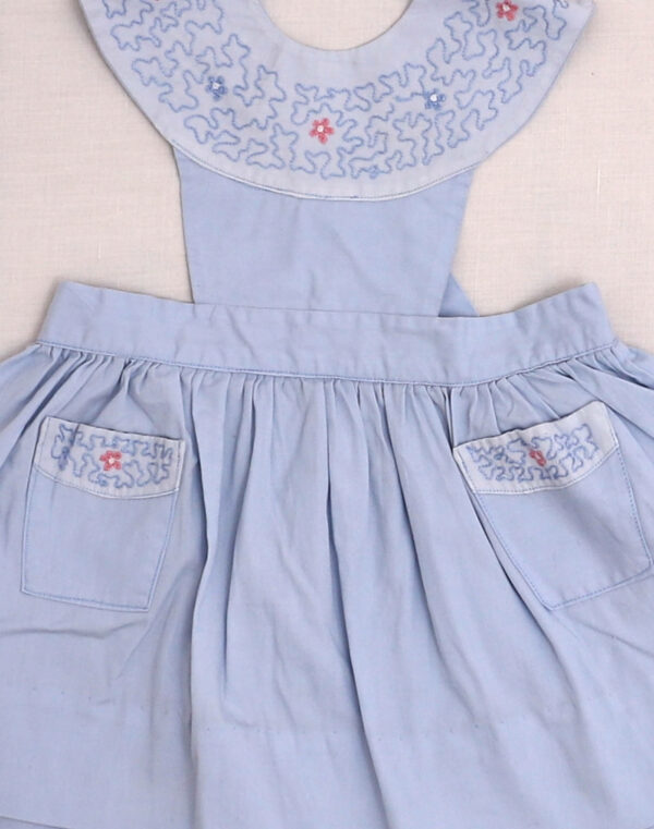 1950s Apron Dress with Flowers & Zigzags