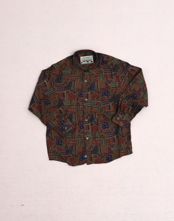 Chemise fleurie effet patchwork 6 ans