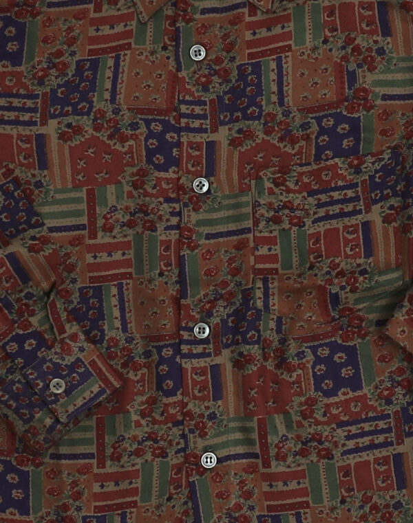 Chemise fleurie effet patchwork 6 ans