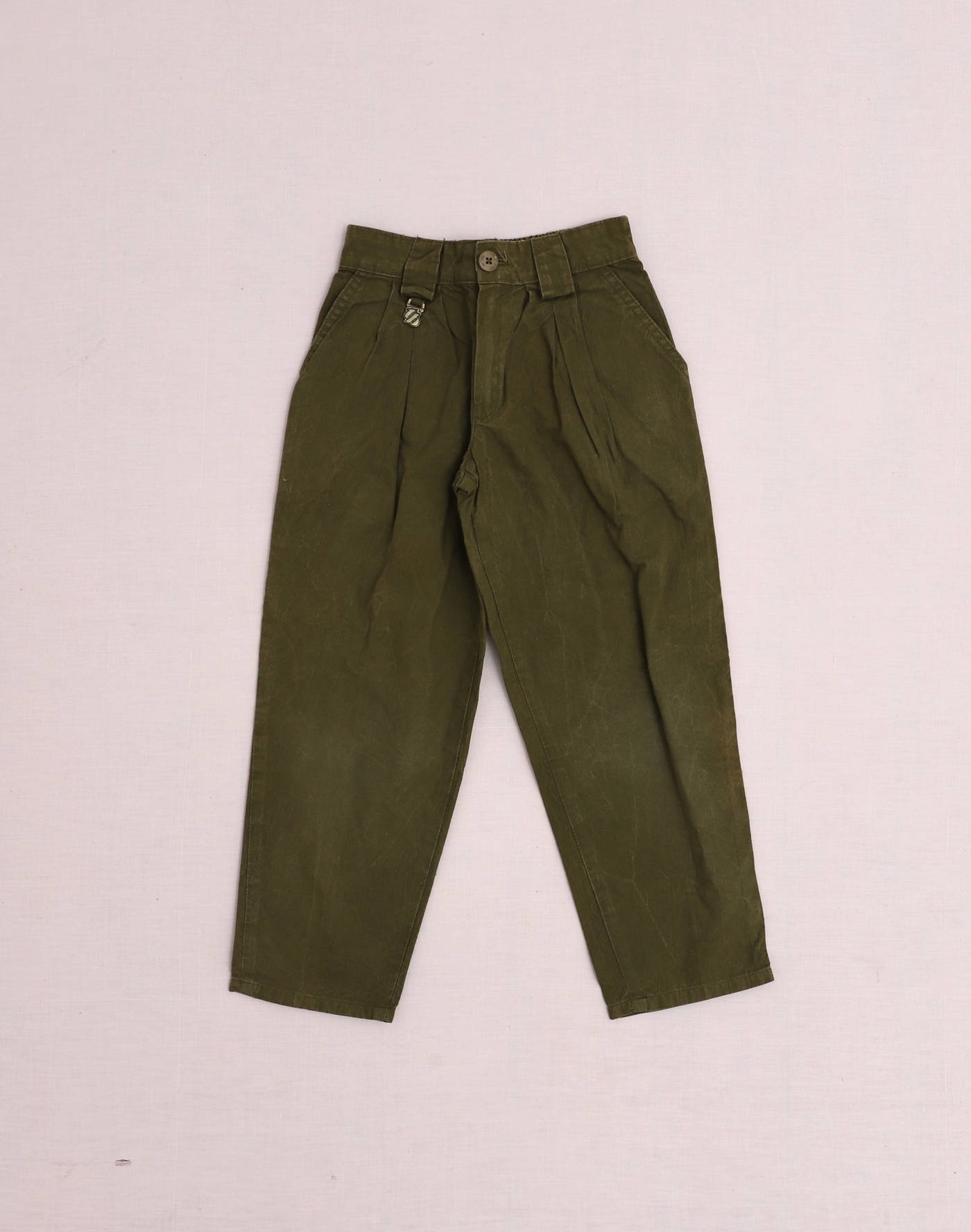 Khaki pleated pants, size 6