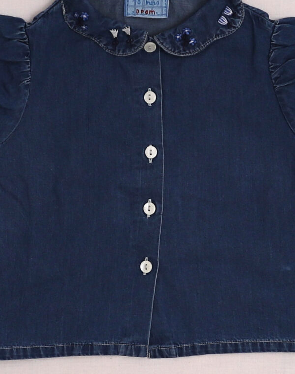 Chemisette denim col brodé