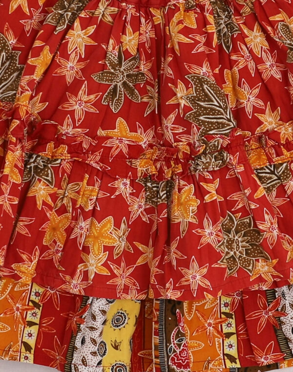 Floral Skirt with Double Ruffles