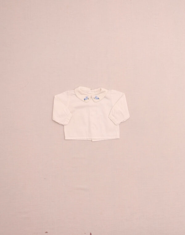 Blouse col brodé lapins