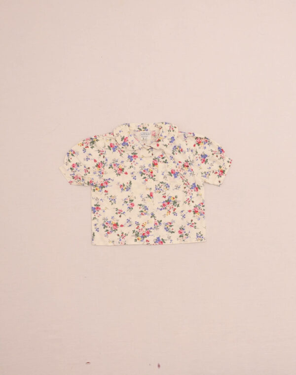 Chemisette fleurie manches ballon