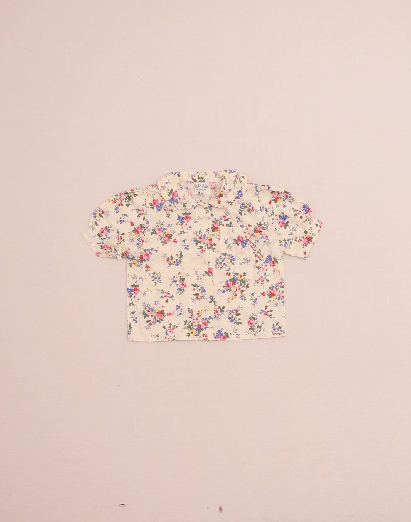 Chemisette fleurie manches ballon