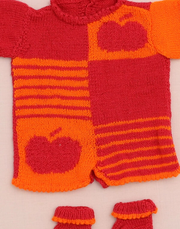 Combinaison pomme & chaussons faits main