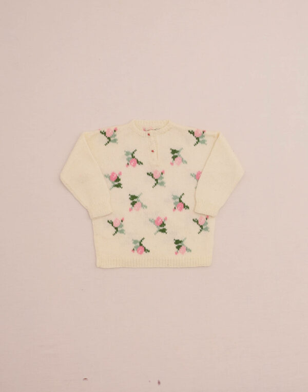 Pull motifs roses fait main