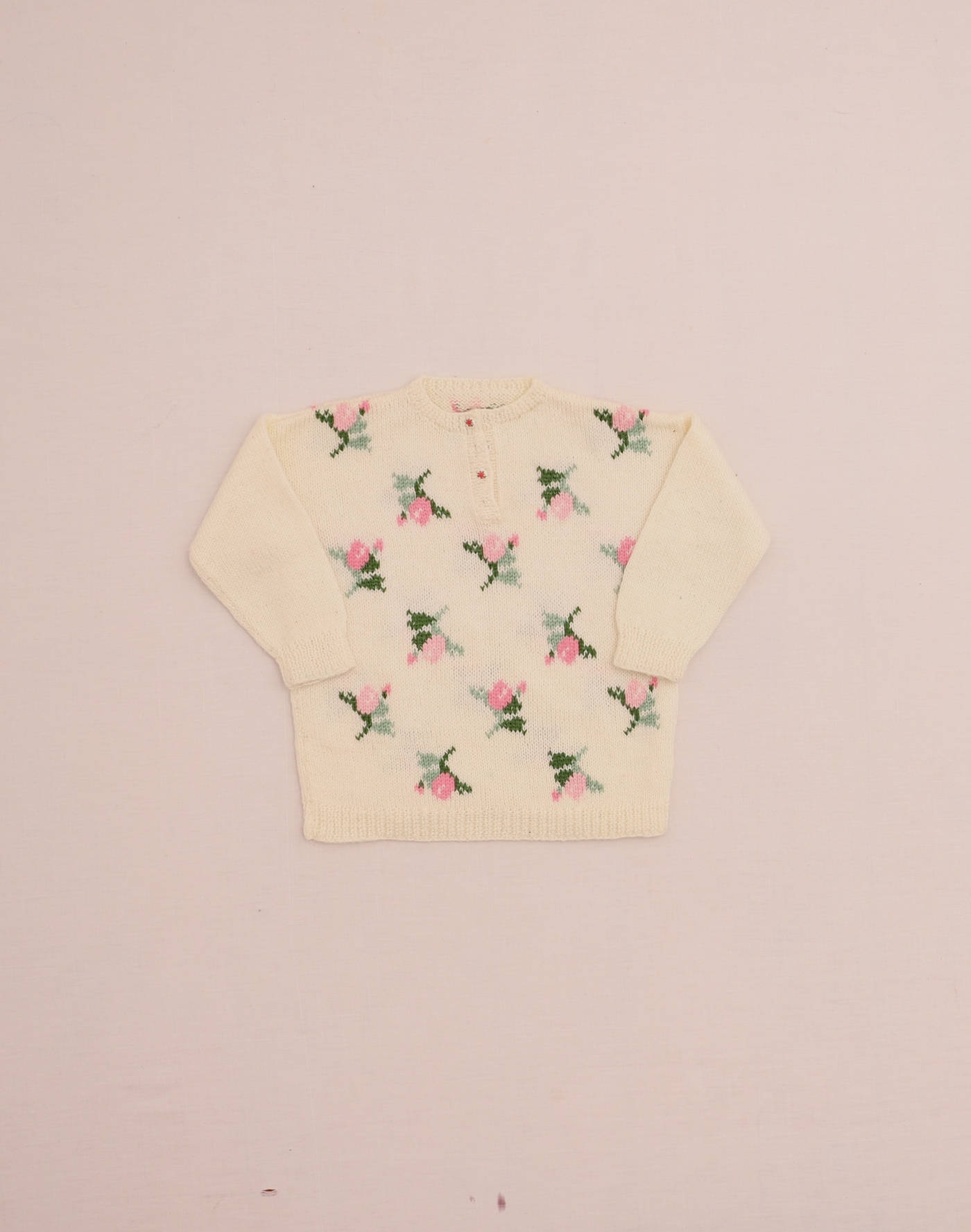 Pull motifs roses fait main