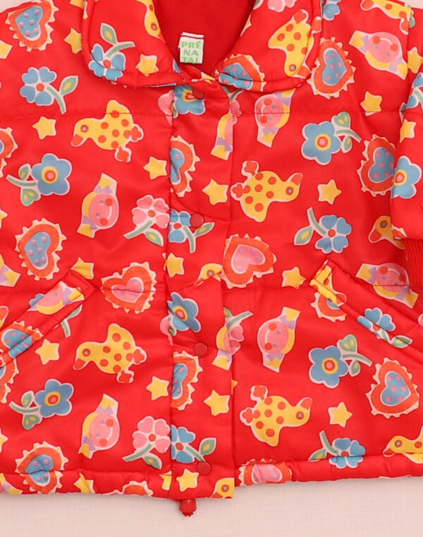 Blouson rouge à motifs 1980