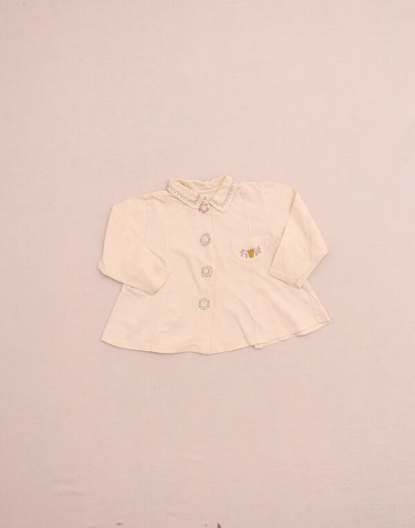 Chemise jersey écru à motifs