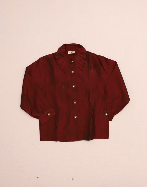 Chemise en satin irisé prune 10 ans