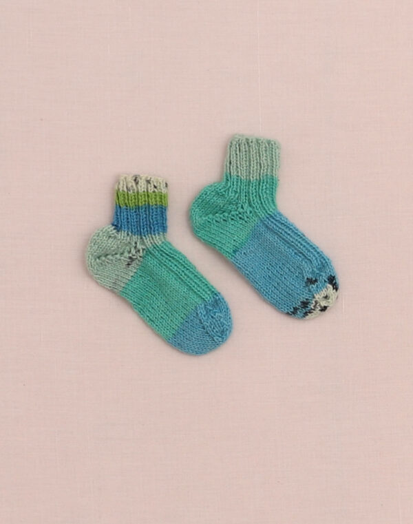Chaussettes tricotées dégradé bleu P19
