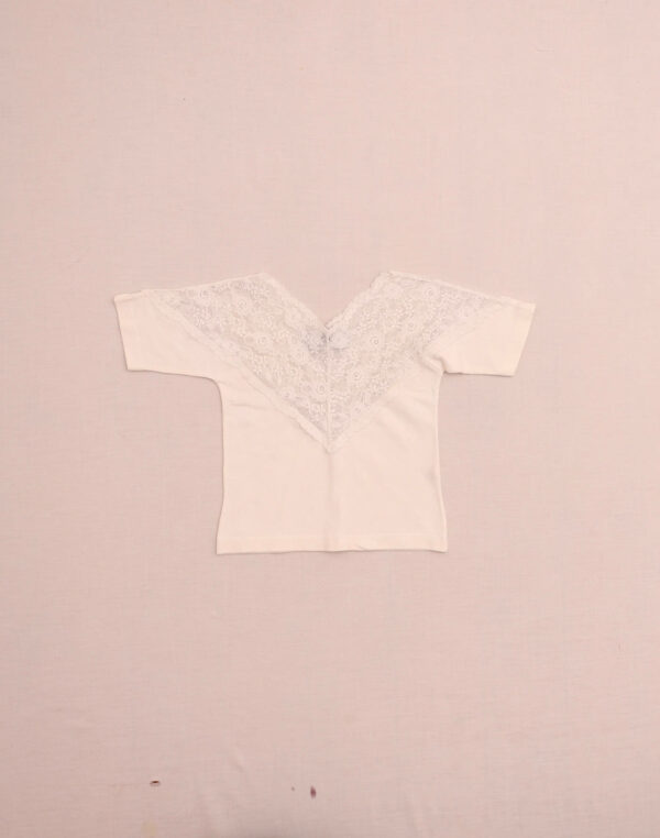 T-shirt à bandes de dentelle