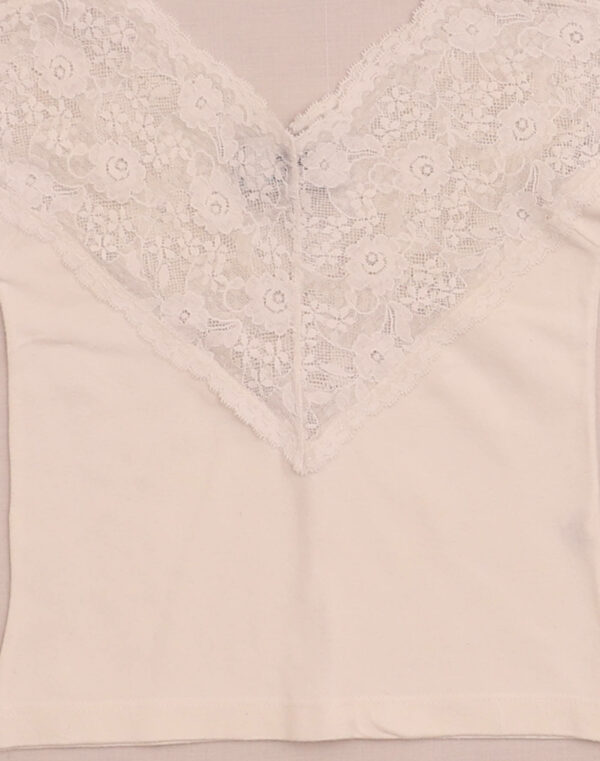 T-shirt à bandes de dentelle