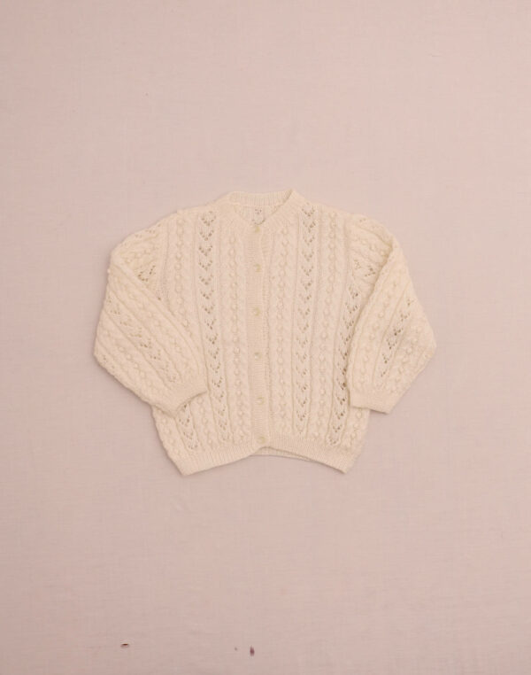 Cardigan torsadé et ajouré fait main