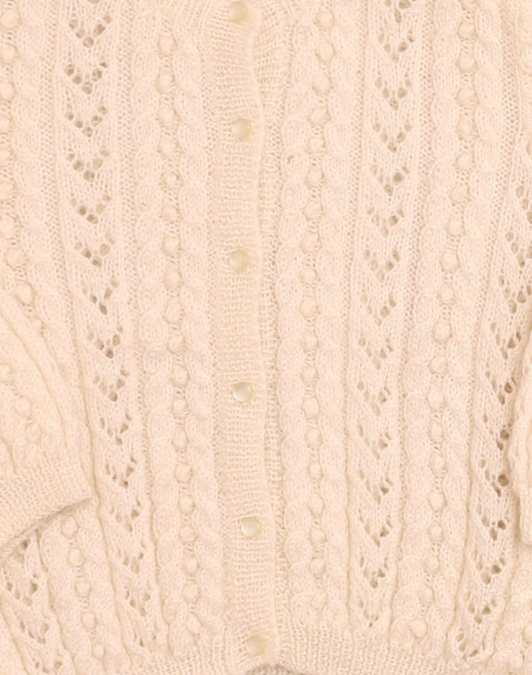 Cardigan torsadé et ajouré fait main