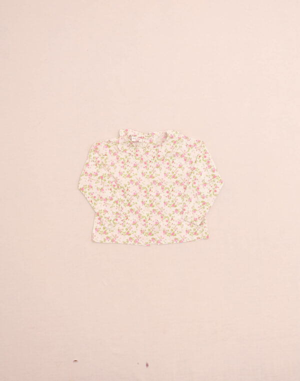 Blouse fleurie col pétale