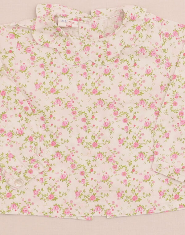 Blouse fleurie col pétale