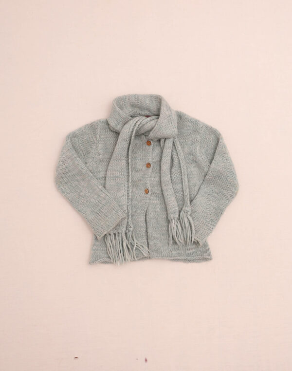 Cardigan chiné avec écharpe intégrée 6 ans