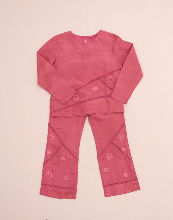 Ensemble prune soie mélangée 6 ans