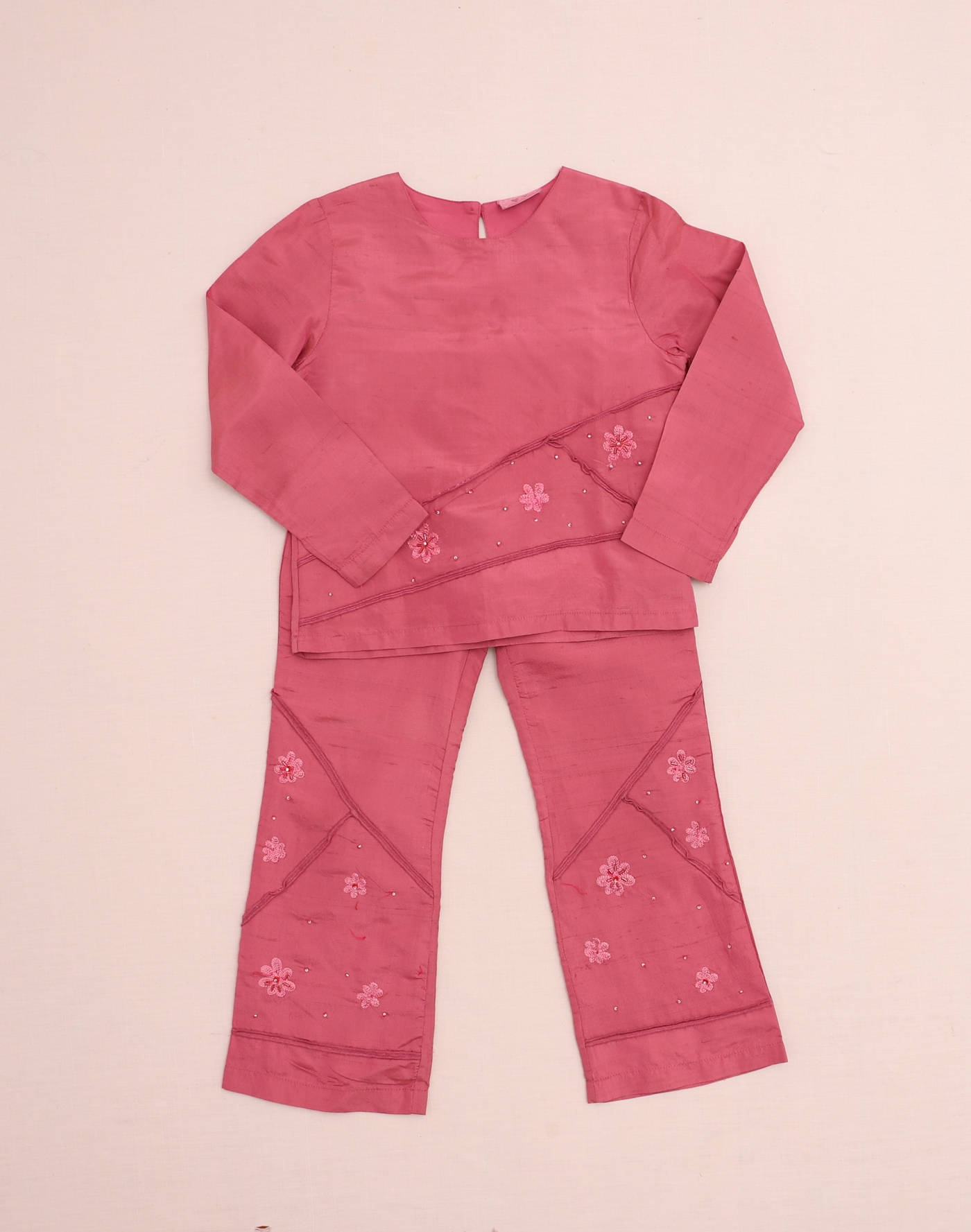 Ensemble prune soie mélangée 6 ans
