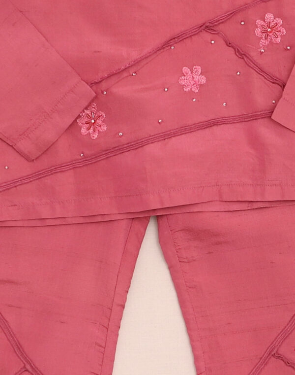 Ensemble prune soie mélangée 6 ans