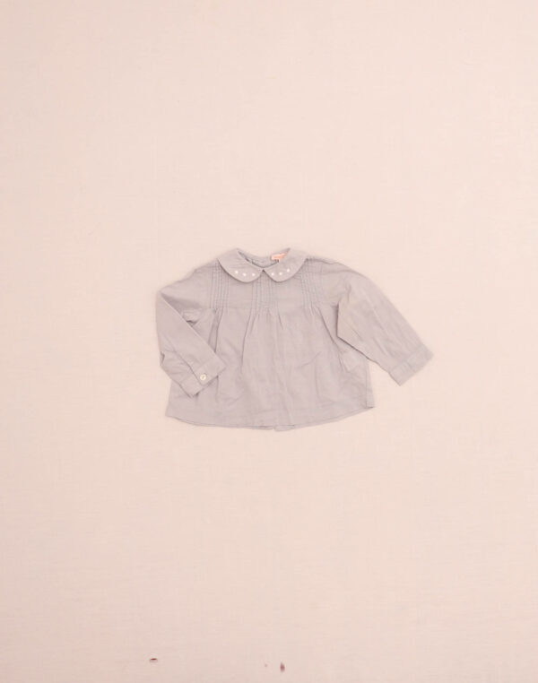 Blouse grise à plissé