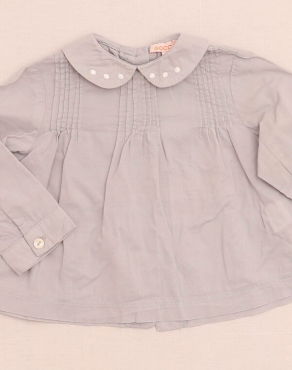 Blouse grise à plissé