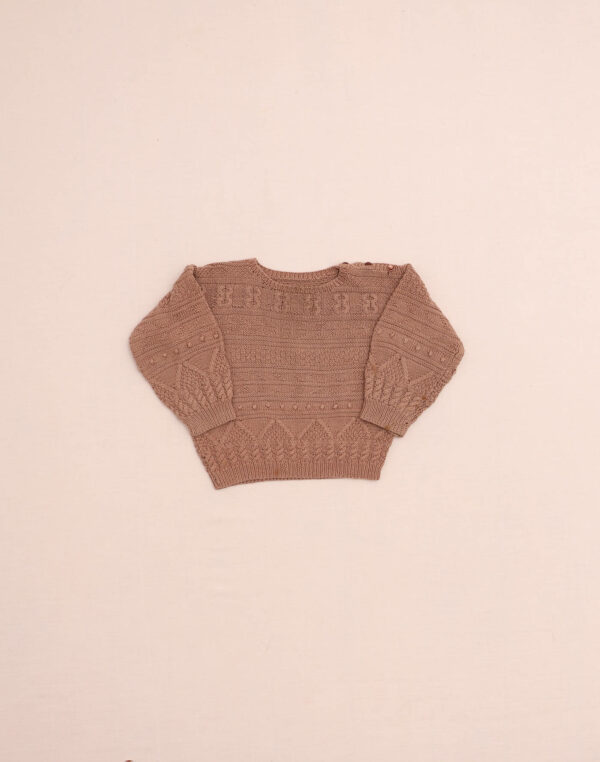 Pull en maille texturée fait main