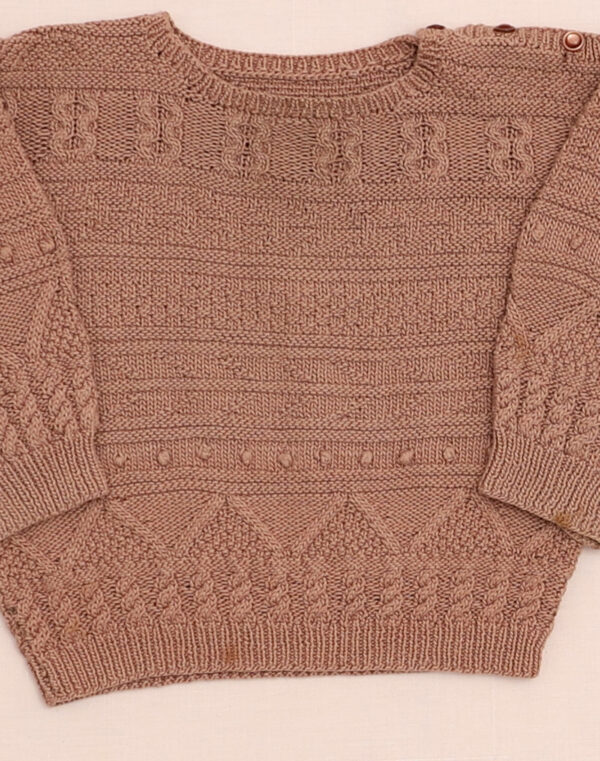 Pull en maille texturée fait main